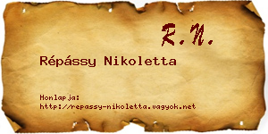 Répássy Nikoletta névjegykártya
