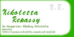 nikoletta repassy business card